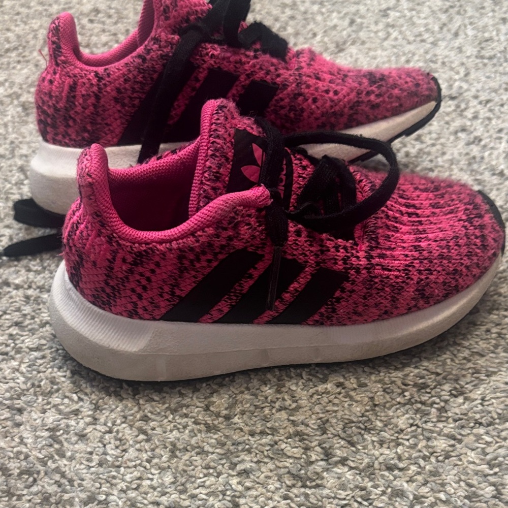 Adidas Kids Vibrant Pink and Black Sneakers